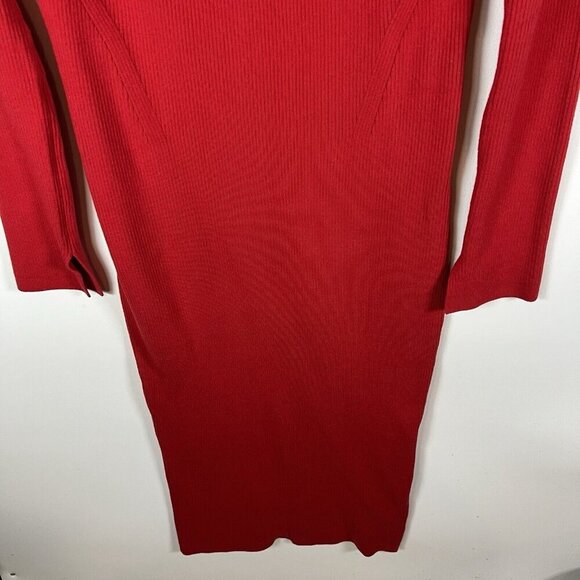 Eleven Six Dress Women's Medium Red Marla Bodycon Ribbed Sweater Maxi Cozy - Picture 6 of 14